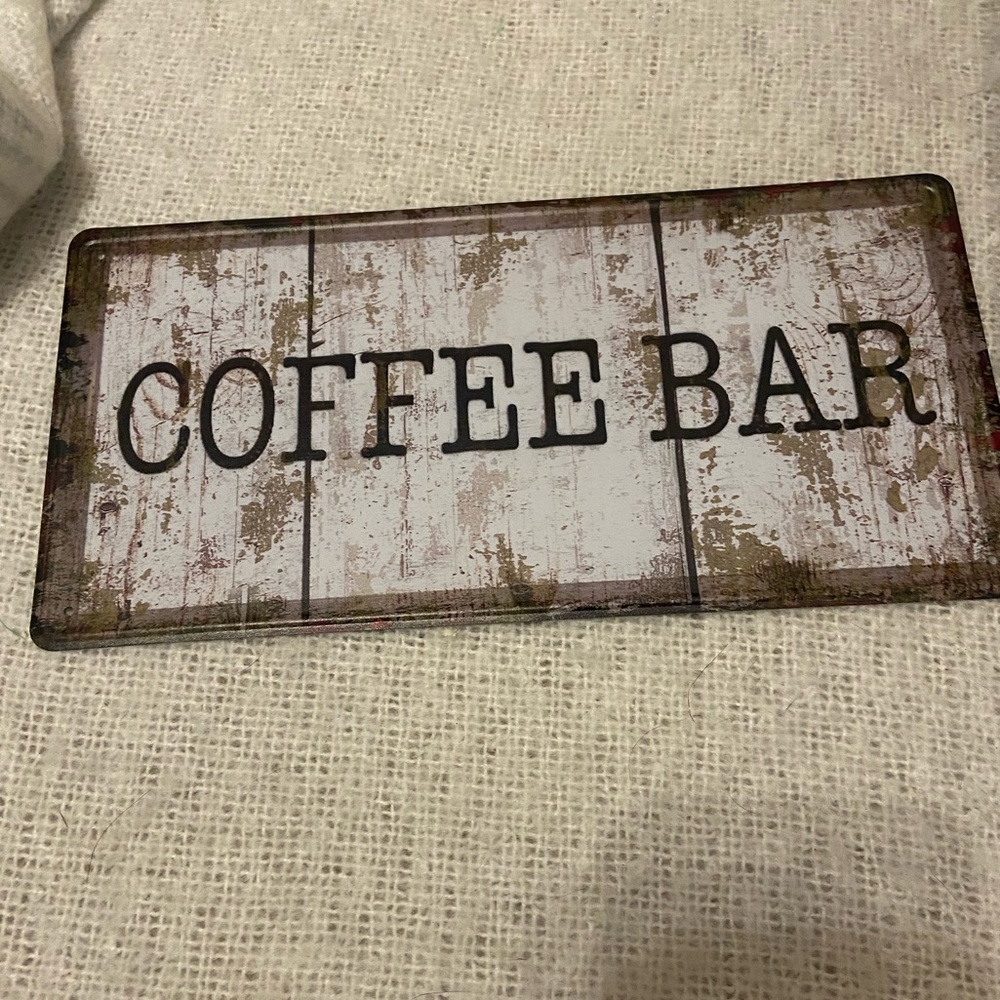 Coffee bar metal sign